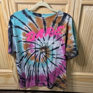 Vibrant Tie-Dye D.A.R.E. Men's Short Sleeve Shirt
